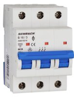 Leitungsschutzschalter AMPARO 6kA, B 16A, 3-polig