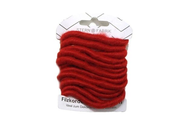 Filzkordel Rolle 2m rot