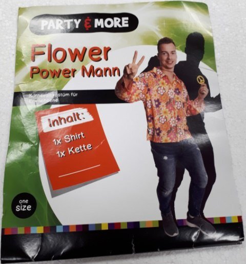 Kostüm Flower Power Man bunt ONE SIZE für Erwachsene, Polyester Shirt+Kette