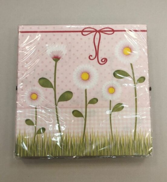 Servietten 20er 33x33 Dasies rosa, 3lagig