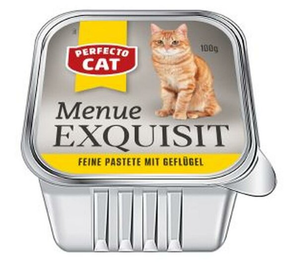 Perfecto Cat MenuExquisit Feine Pastete Geflügel 100g Schale