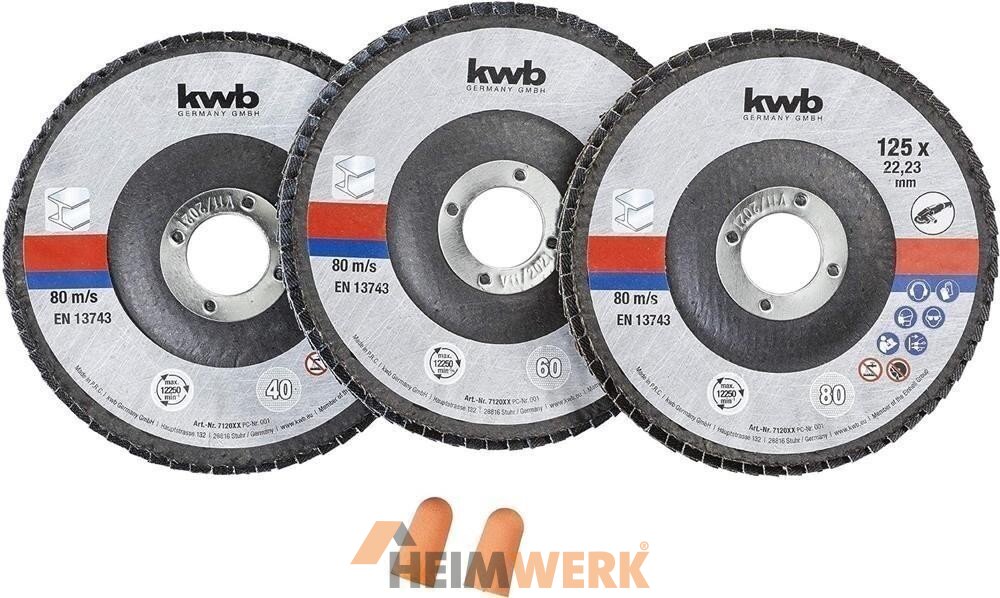 Fächerschleifer 50mm 4-tlg. Schleifmop Set – Vlies Mop, Lamellen Walze & Fächerschleifer 50mm Schleifvlies Pads