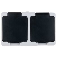 Aufputz-Steckdose 2-fach, waagerecht IP54 AquaMini