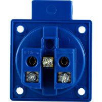 Schutzkontakt-Einbau-Steckdose mit Klappdeckel, blau