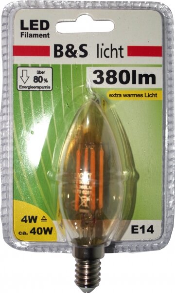 LED-Kerze goldfarbig 240V 4W E14 400lm