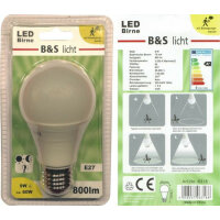 LED-Birne E27 mit Bewegungsmelder 240V 9W 800lm