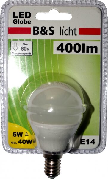 Hochvolt-Power-LED 18 SMD Mini Globe 400lm E14 5W 2700 K CRI 90