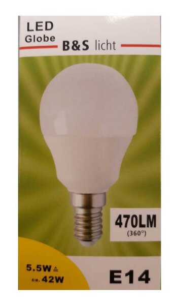 LED Globe E14 5,5W 470lm dimmbar