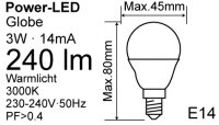 LED Mini Globe 2er Pack G45 3W E14 240lm RA80 3000 K