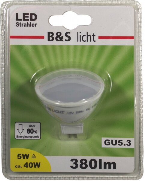 Power-LED Strahler 380lm GU5.3 MR 16 4,5W 2700K