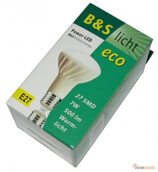 Power R63 Hochvolt-Power-LED 27 SMD Reflektor R63 500lm E27 7W 2700K