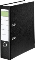 Ordner schwarz S80, mit Einsteckschild, grüner Balken