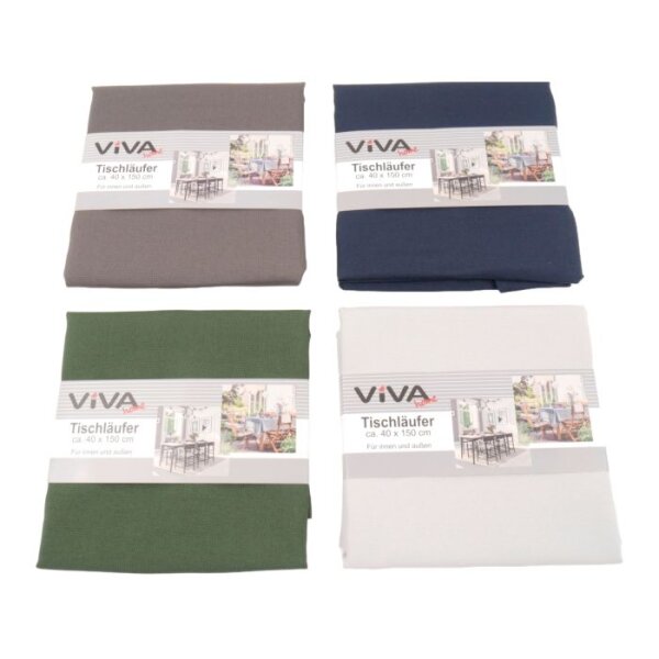 Tischläufer uni 40x150cm 100% PES, hgrau, marine, dgrün, dgrau