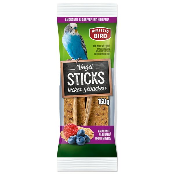 Perfecto Bird Sticks mit Amaranth, Blaubeere und Himbeere 160g