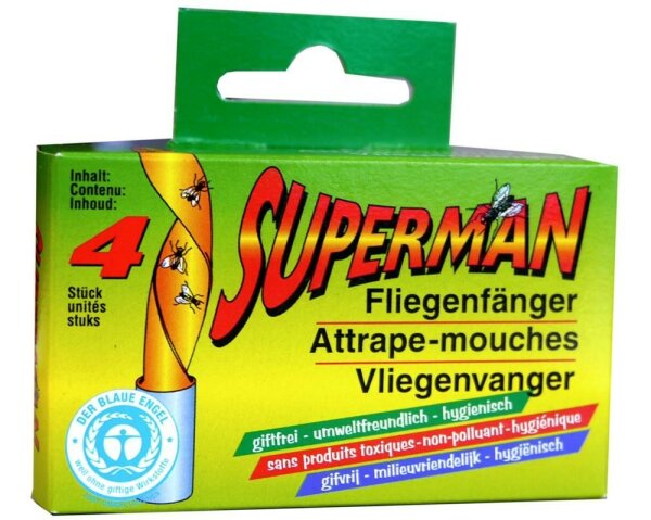 Fliegenfänger 4er Supermann