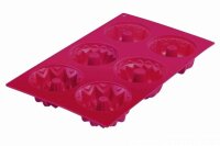 Backform f.6 Minikuchen Silikon Küchlein rot Westmark