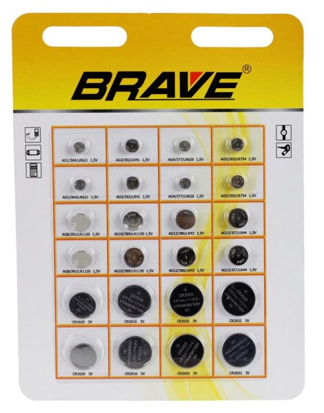 Knopfzellensortiment 24-teilig BRAVE