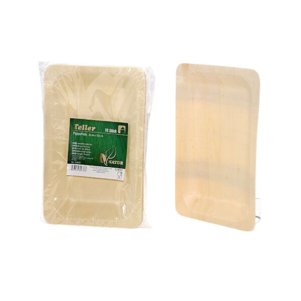 Teller 10er Pappelholz 20x12,5cm