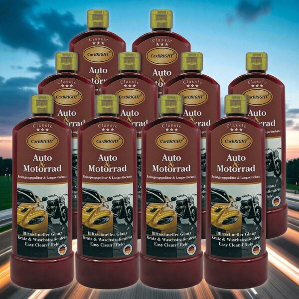 Autopolitur CarBRIGHT Classic Das Original für Auto&Motorrad 10x500ml / 10er Set