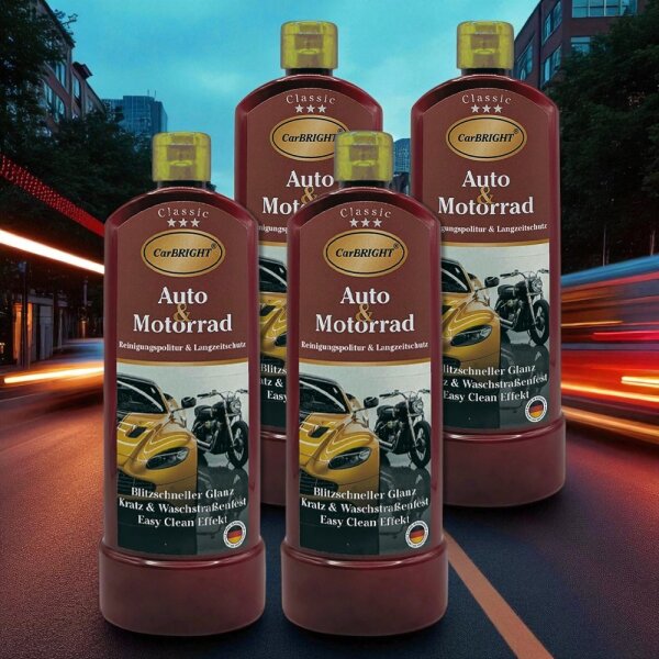 Autopolitur CarBRIGHT Classic Das Original für Auto&Motorrad 4x500ml / 4er Set