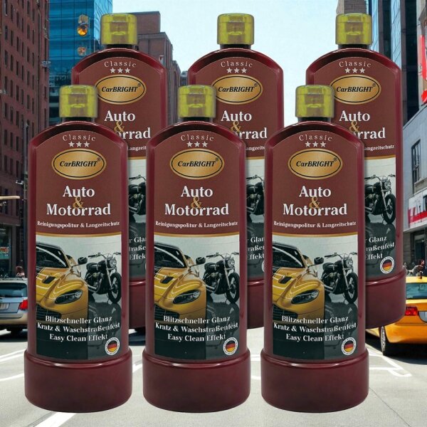 Autopolitur CarBRIGHT Classic Das Original für Auto&Motorrad 6x500ml / 6er Set