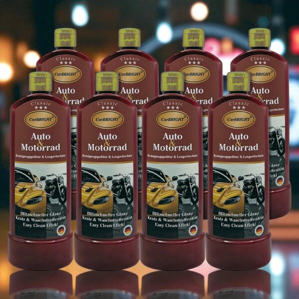 Autopolitur CarBRIGHT Classic Das Original für Auto&Motorrad 8x500ml / 8er Set
