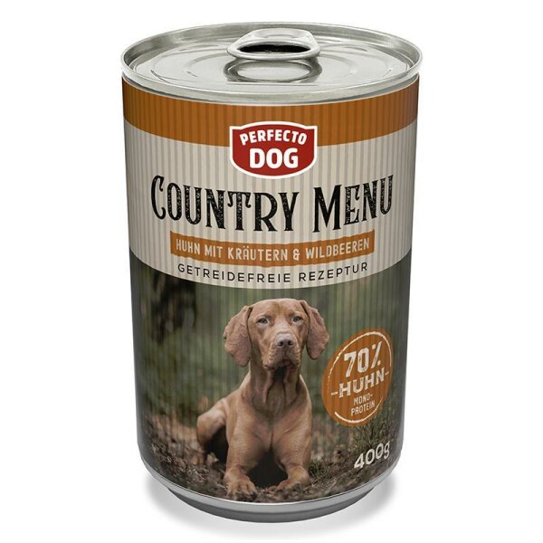 Perfecto Dog Country Menu Huhn mit Kräutern & Wildbeeren 400g