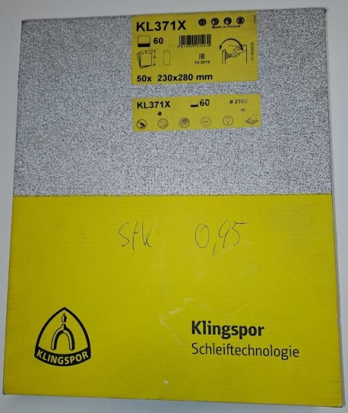 Klingspor Schleifgewebe blau KL371X230x280mm K 60