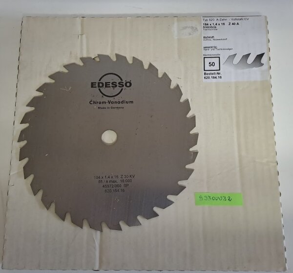 EDESSÖ 184 mm VS Bau-Kreissägeblatt CV / Zahnform A - KV normale Stärke