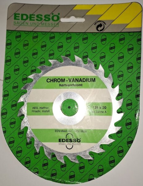 EDESSÖ C-V Kreissägeblatt hartverchromt 125x20; 24 Zähne