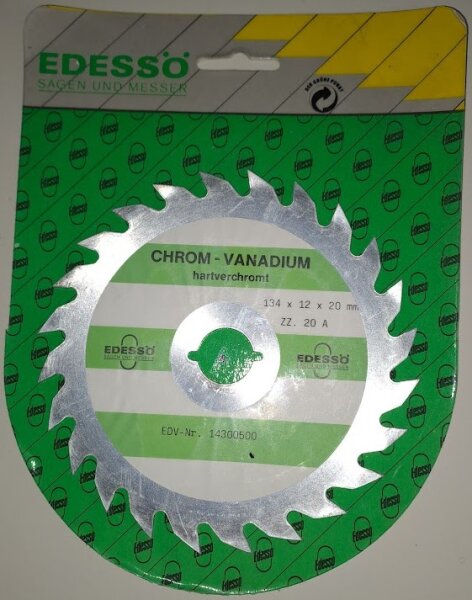EDESSÖ C-V Kreissägeblatt hartverchromt 134x12x20 mm; 20 Zähne