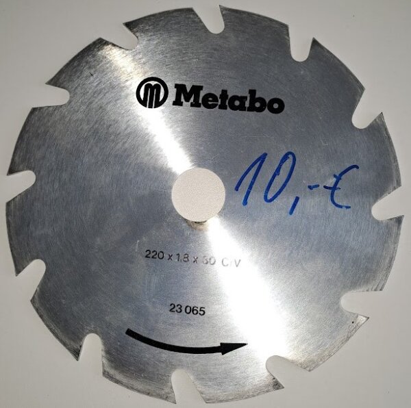 Metabo Kreissägeblatt CrV 220x1,8x30 mm; 12 Zähne 23 065