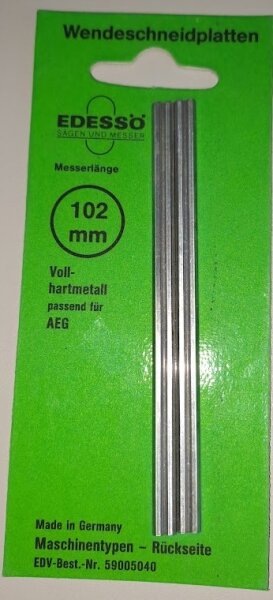 EDESSÖ Wendescheidplatten, Messerlänge 102 mm, VM