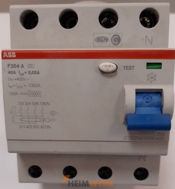 Abb Fi Schutzschalter 2csf204101r1400 4 Polig F204a 40003 Energieklass