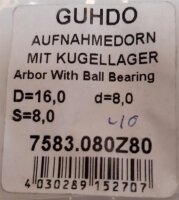 Aufnahmedorn mit Anlauflager D16 S8 Guhdo