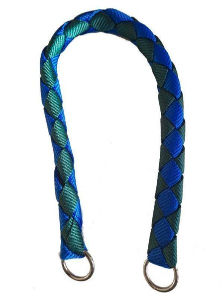 Hundehalsband, Zug-Stopp-Halsband blau/grün geflochten Länge 62,5cm Ø18cm