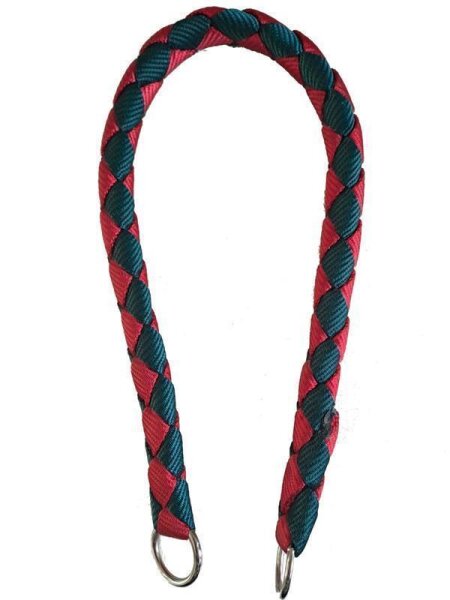 Hundehalsband, Zug-Stopp-Halsband rot/grün geflochten Länge 70cm Ø18cm