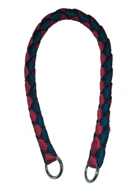 Hundehalsband, Zug-Stopp-Halsband rot/schwarz geflochten Länge 65cm Ø18cm