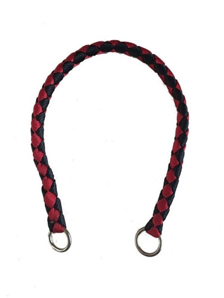 Hundehalsband, Zug-Stopp-Halsband rot/schwarz geflochten Länge 45cm Ø12cm