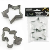 Plätzchenausstecher Edelstahl 2fach sort. (Stern...