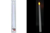 LED-Echtwachskerze Stabkerze 25cm, 6h Timer, warmweiß