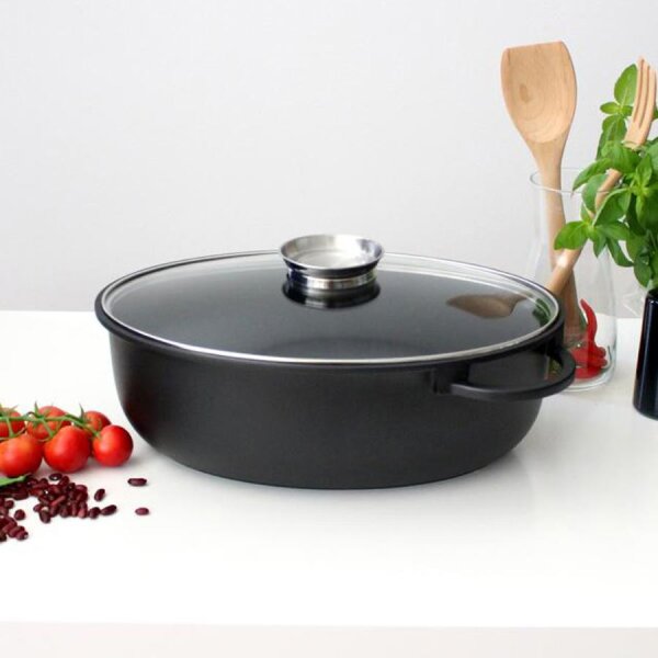 Bräter Rimini 9 Liter ca.40x28cm, Aluguss m.Glasdeckel