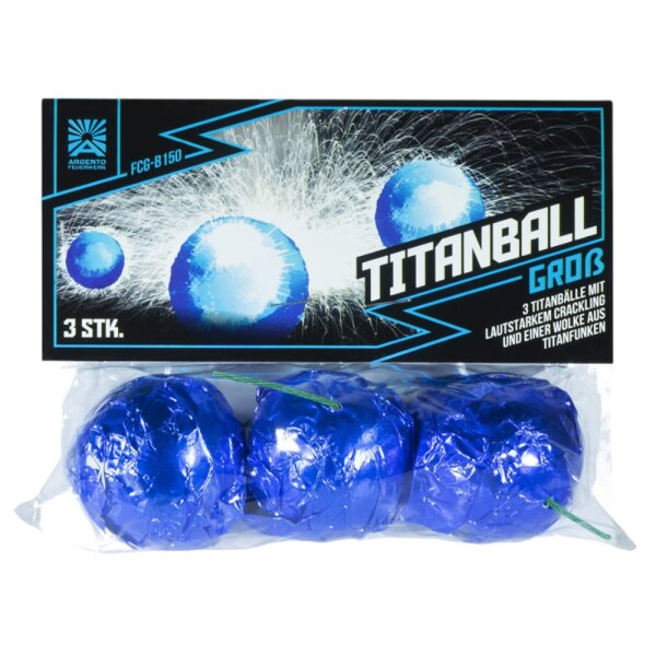 Titanball groß 3er ARGENTO