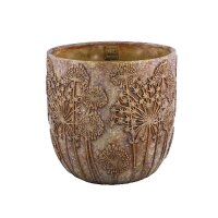 Blumentopf Azura Gold S florales Muster 12x12x9cm PTMD