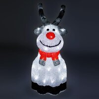 Weihnachtsfigur Elch Acryl 45 LEDs 55x24x24cm