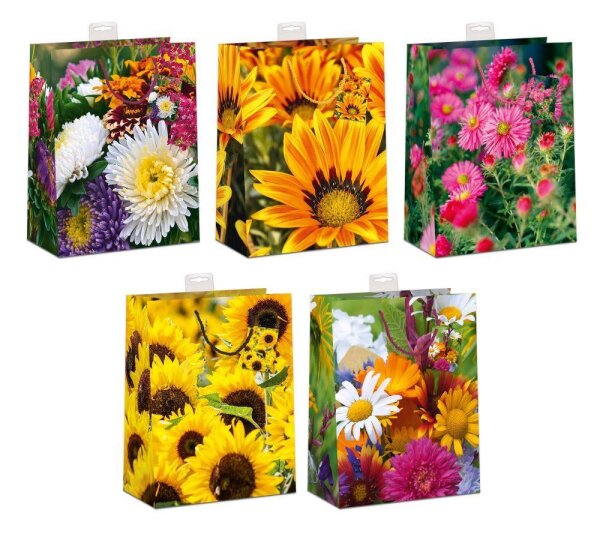 Geschenktüte groß 26x32x12cm versch. Motive "Blumen"