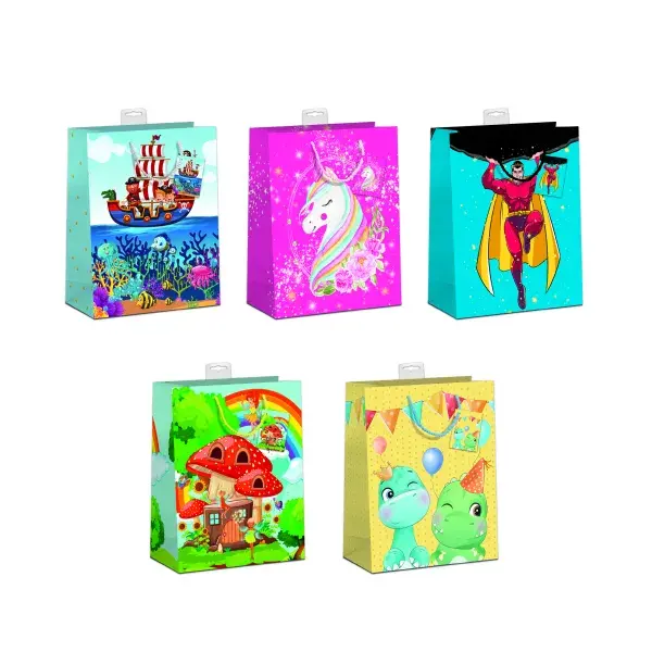 Geschenktüte groß 26x32x12cm versch. Motive"Kinder"
