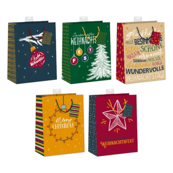 Geschenktasche WN groß 26x32x12 5 Motive "Weihnachtsmotive"