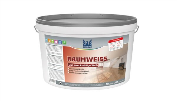 Raumweiß (waschbest. Nassabriebklasse 4, DVK 3) 10 Liter