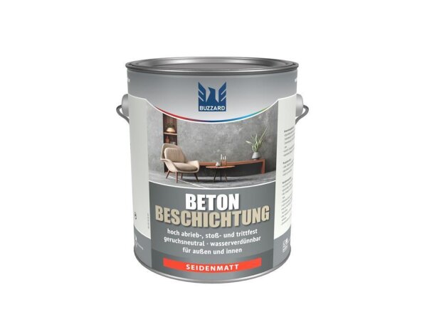 Betonbeschichtung seidenmatt RAL 7001 Silbergrau wasserbasiert 2,5 Liter